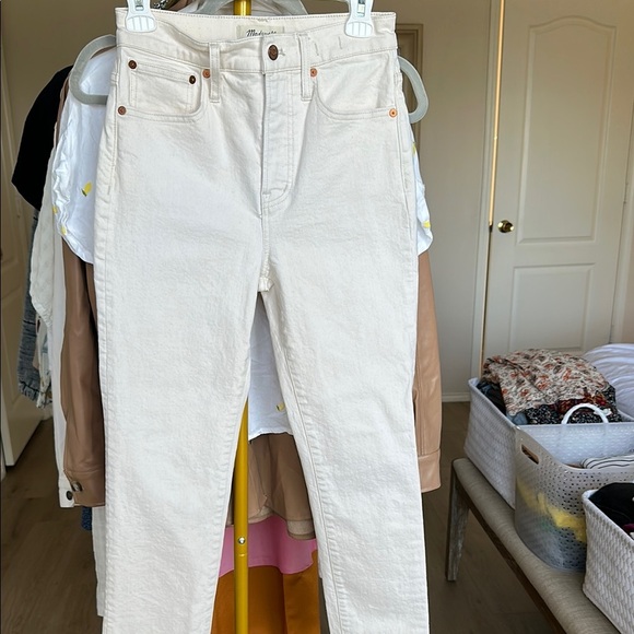 Madewell Cream Straight Leg Women's Jeans - Picture 3 of 11